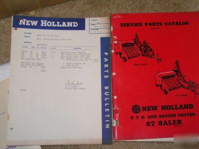 New 1956 holland 87 baler service parts catalog