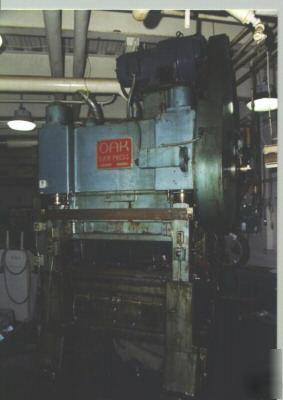 100 ton oak straightside double crank press