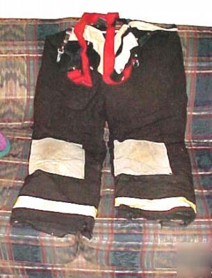Firemans fire protective gear lined turnout pants xl