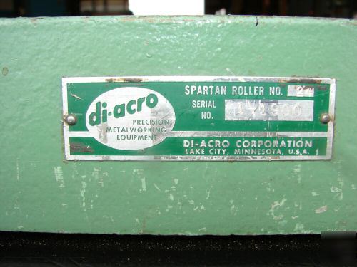 Diacro di-acro 24 slip roll rolls roller machine