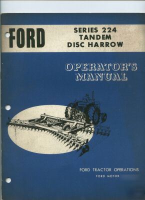 Ford tractor series 224 tandem disc harrow manual 