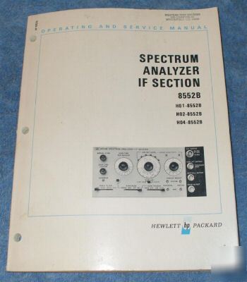 Hp - agilent 8552B original service - operating manual