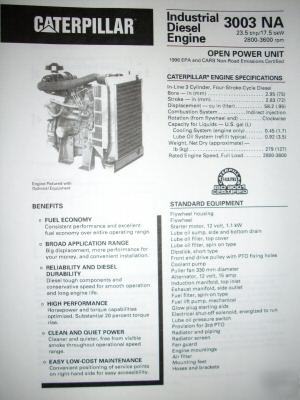 New 20 hp diesel 3CYL caterpillar engine in crate