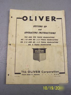 Oliver eradicators operating & set up manual 