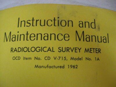 Radiological survey meter with manual & shoulder strap