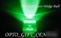 100PCS 194/168 led T10 green bullet shape light 12V