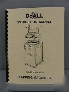 Doall cm-16 & cm-18 lapping machine inst. manual