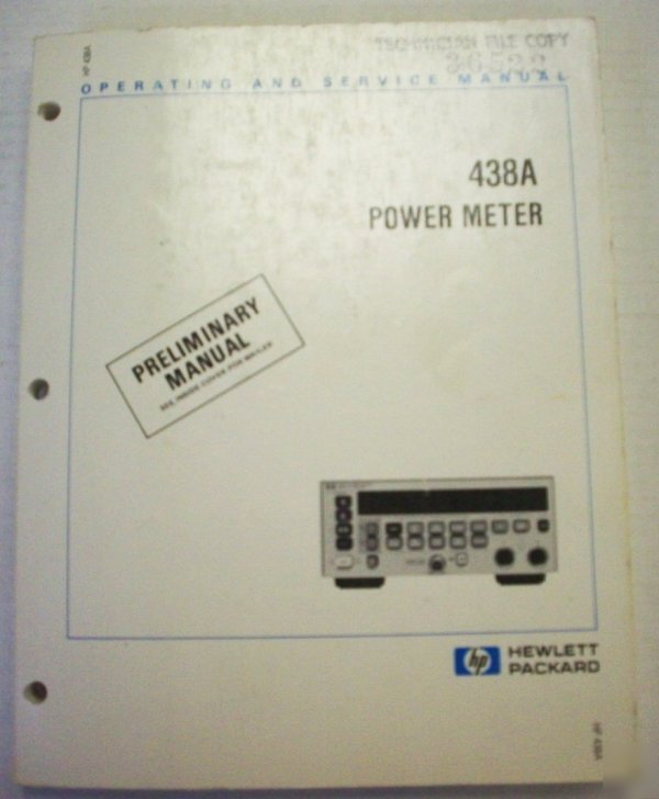 Hp 438A power meter operating/service manual - $5 ship 