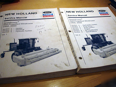 New holland 2450 2550 windrower swather service manual