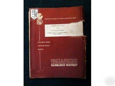 Pratt & whitney parts catalog M1861-4EA jig borer