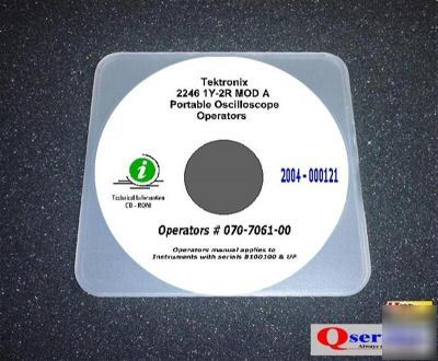 Tektronix tek 2246A service + operators manuals cd