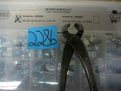 New oetiker 124 pc hose / tube clamp kit + pliers +case 