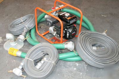 2 inch contractor water pump, w/hose and accessories