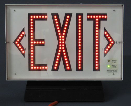 (813) lighted exit sign with 24 foot cord
