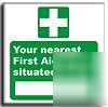 Nearest first aid box sign-s. rigid-200X200MM(sa-026-rd
