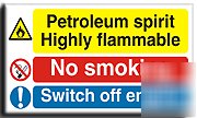 Petrol-no smoke sign-adh.vinyl-600X350MM(mu-027-au)