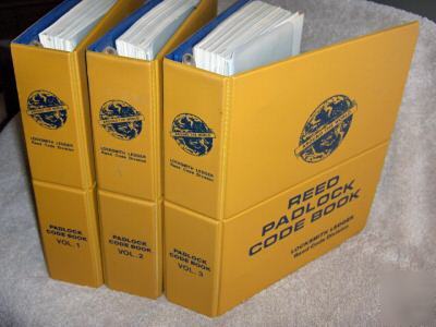 Reed padlock code books vol. 1-3 locksmith ledger 