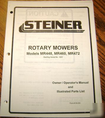 Steiner tractor rotary mower operator's manual 