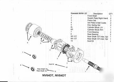 Kawasaki NV64DT hydraulic/hydrostatic rotating group lh