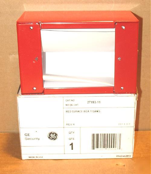 New (17) ge security red surface mount boxes 27193-11 