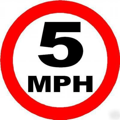 5 mph speed limit sign/notice