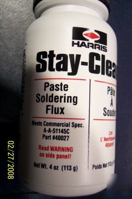 Harris stay-clean paste soldering flux - 4 oz jar