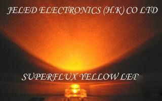 NEW100X superflux yellow 5MM r/h ledlamp 11,000MCD f/s