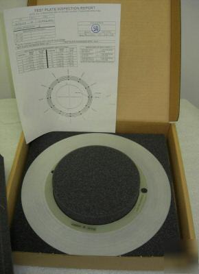 New laser test plate 11.5 in. with inspection report 
