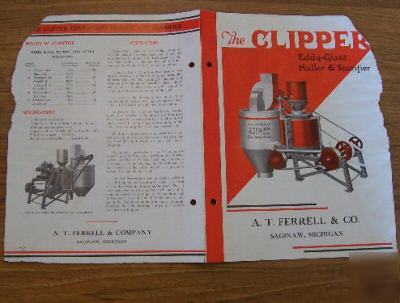 Old clipper eddygiant huller & scarifier sales brochure