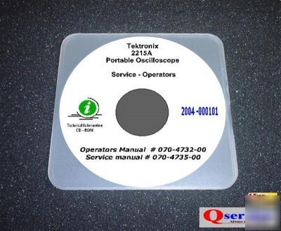 Tektronix tek 2215A oscilloscope service + op manual cd