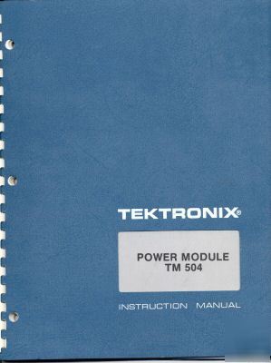 Tek tektronix TM504 instruction manual.
