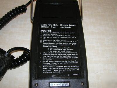 Ultrasonic vacuum leak detector model 700-1135