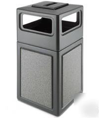 38 gl ash trash receptacle stonetec - gray w/ ashtone