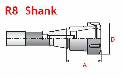 Bison r-8 er-32 collet chuck - bridgeport style shank