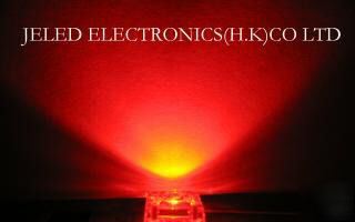 New 50X superflux red 3MM r/h led lamp 13,000MCD f/s