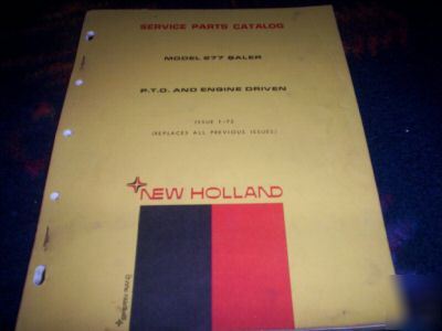New holland 277 baler service parts catalog book 1-72