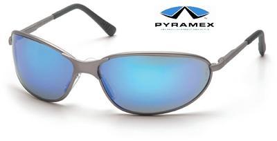 Pyramex zone ii metal ice blue mirror safety glasses