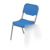 Rough n ready stacking chairs with steel tubing, blue