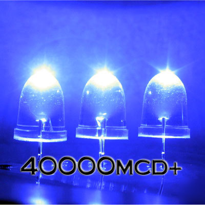 Blue led set of 1000 super bright 10MM 40000MCD+ f/r