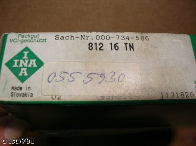 Ina axial cylindrical roller bearings 81216-tv / tn