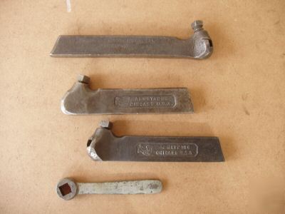 3 armstrong tool holders for 13 - 16'' south bend lathe