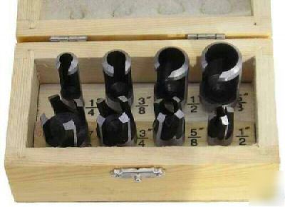 5- wood plug cutter 8-pc set woodworking drill bits