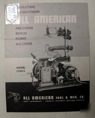 All american oper instruct precision bench filing mach: