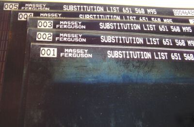 Massey ferguson parts substitution list microfiche mf