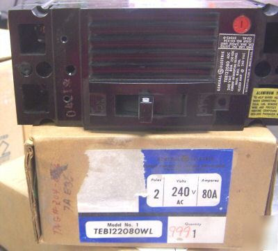 New general electric TEB122080 circuit breaker 80A 240V