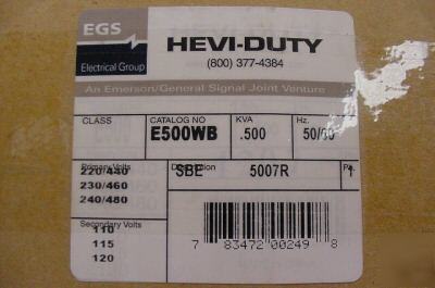 New hevi-duty industrial control transformer .500KVA