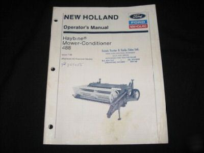 New holland 488 haybine mower operators manual