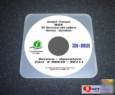 Hp 8640B service - operators manual cd opt 001-002-003