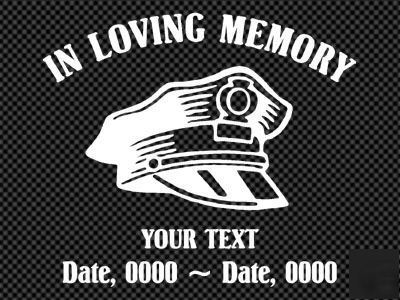 In loving memory police man decal memorial of ILM115