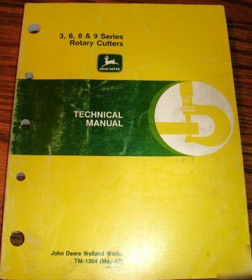 John deere 3 6 8 9 mower technical repair manual jd